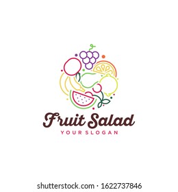 Fruit Salad Logo Design Vector