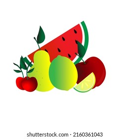 fruit salad plate isolated icon