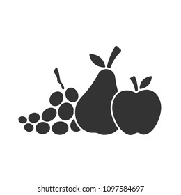 Fruit salad vector icon. Fruits set isolated.