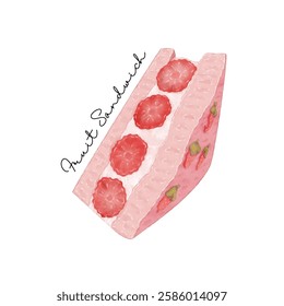 A fruit sandwich on hand drawn style