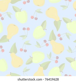 Fruit seamless background in pastel colors