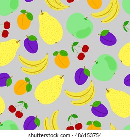 Fruit  seamless background, vector illustration