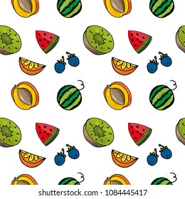 Fruit seamless pattern background.