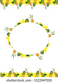 fruit seamless pattern frame for menus and labels