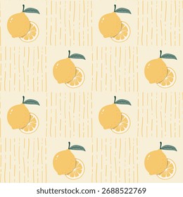 Fruit seamless pattern with lemons