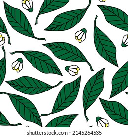 Fruit seamless pattern, lemons leaves bright