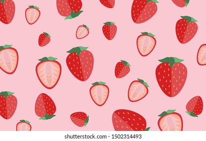 Fruit seamless pattern on full colour background. Summer fresh fruits background. Pear, apple and orange. Lemon, persimmon and cherry.