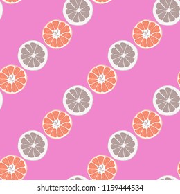 Fruit seamless pattern with orange and grapefruit.