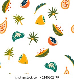 Fruit seamless pattern. Strawberry. Delicious sweet food. Perfect for printing, menus and restaurants, textiles, wrapping paper.  Hand drawn vector illustration