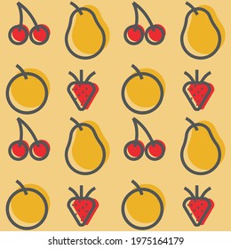 Fruit seamless pattern. Vector background.
