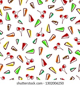 Fruit seamless pattern vector illustration hand drawing for textile for wrapper