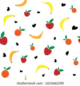 Fruit seamless pattern. Vector illustration