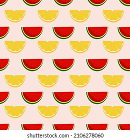 Patrón de fruta sin fisuras con acuarela y limón, lindo patrón de ilustración vectorial sin costura.
