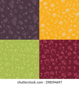 Fruit seamless  texture apple grape lemon strawberry. Garden, juice 
Pattern