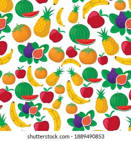 fruit seamless vector pattern, summer
