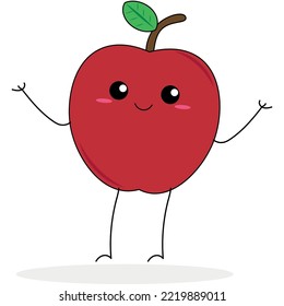 Fruit series vector, cute apple fruit vector. Great for learning for kids as well as as icons.