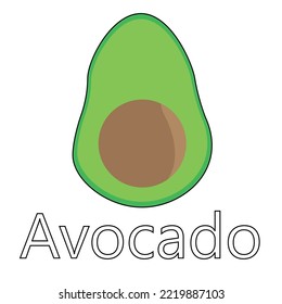 Fruit series vector, cute avocado fruit vector. Great for learning for kids as well as as icons.