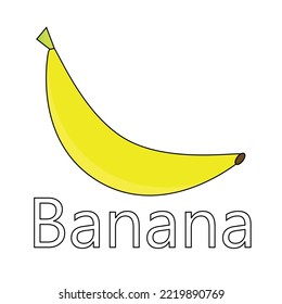Fruit series vector, cute banana fruit vector. Great for learning for kids as well as as icons.