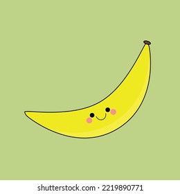 Fruit series vector, cute banana fruit vector. Great for learning for kids as well as as icons.