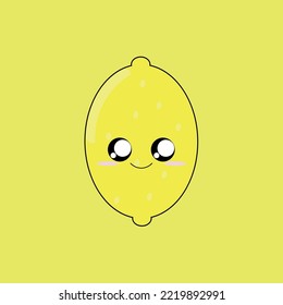 Fruit series vector, cute lemon fruit vector. Great for learning for kids as well as as icons.