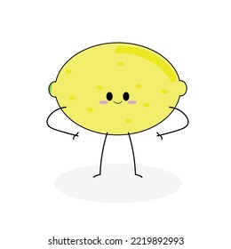 Fruit series vector, cute lemon fruit vector. Great for learning for kids as well as as icons.
