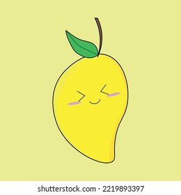 Fruit series vector, cute mango fruit vector. Great for learning for kids as well as as icons.