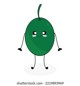 Fruit series vector, cute olive fruit vector. Great for learning for kids as well as as icons.
