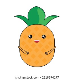 Fruit series vector, cute pineapple fruit vector. Great for learning for kids as well as as icons.