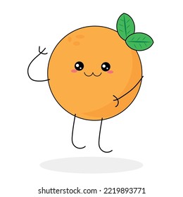 Serie de frutas vectorial, lindo vector de fruta naranja dulce. Ideal para aprender tanto para niños como para íconos.