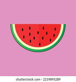 Fruit series vector, cute watermelon fruit vector. Great for learning for kids as well as as icons.