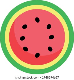 Serie de frutas, vector de fruto de sandía. Excelente para el aprendizaje de iconos