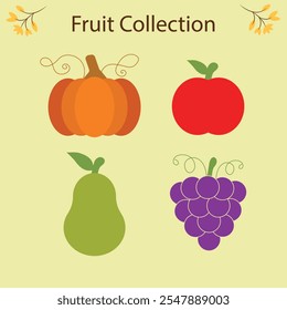 Fruit Set Clipart Vector Illustration by Ari_noana
