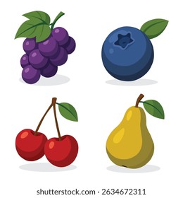 fruit set grape blueberry cherry pear
