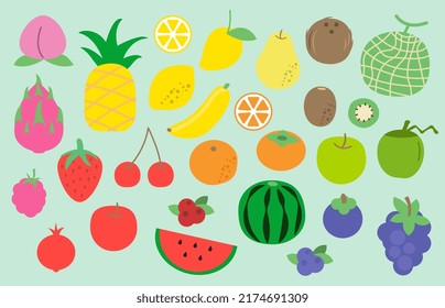 Fruit set hand draw collections