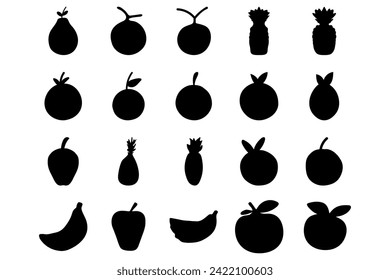 Fruit set icon. Food vector