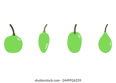 Icono de set de fruta. Vector de alimentos