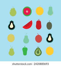 fruit set vector design, a beautiful fruit set vector design