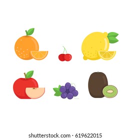 Fruit set. Vector illustration