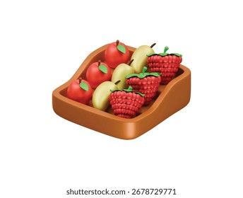  Icono de estante de fruta Ilustración 3D Render