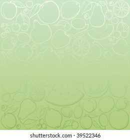 Fruit shiny pattern, great for wallpaper. Vector illustration, fruits are one object.