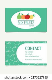 Fruit shop business card. Business card vector design. 