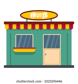 Fruit shop icon. Flat illustration of fruit shop vector icon for web