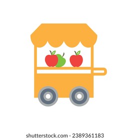 Icono de la tienda de frutas. Tienda de frutas Icono plano Icono Ilustración vectorial