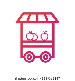 Icono de la tienda de frutas. Tienda de frutas Gradiente Icono Símbolo Vector Ilustración