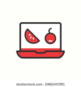 fruit shop icon, isolated colored icon theme ecommerce