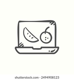 fruit shop icon, isolated hand drawn icon theme ecommerce