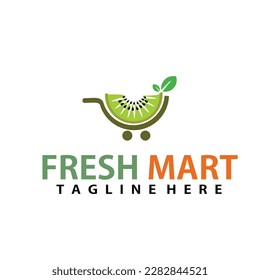 logo de una tienda de frutas que sirve fruta fresca con un logotipo de diseño de ilustración vectorial