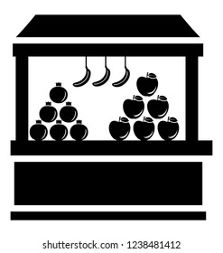 Fruit shop solid icon design 