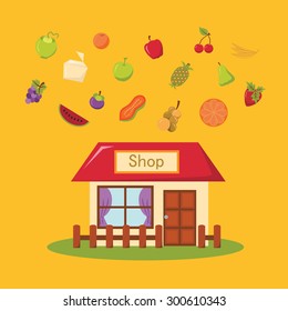 Fruit Shop . Vector illustration