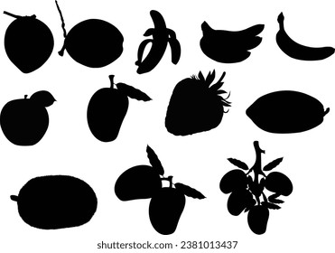 Fruit silhouette design on a whaite background